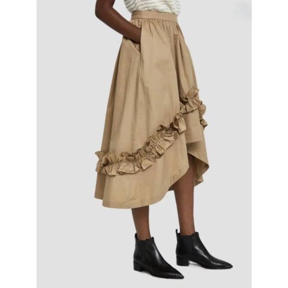 Farrow Dresses & Skirts - Farrow Poplin Khaki Color Ruffle Skirt